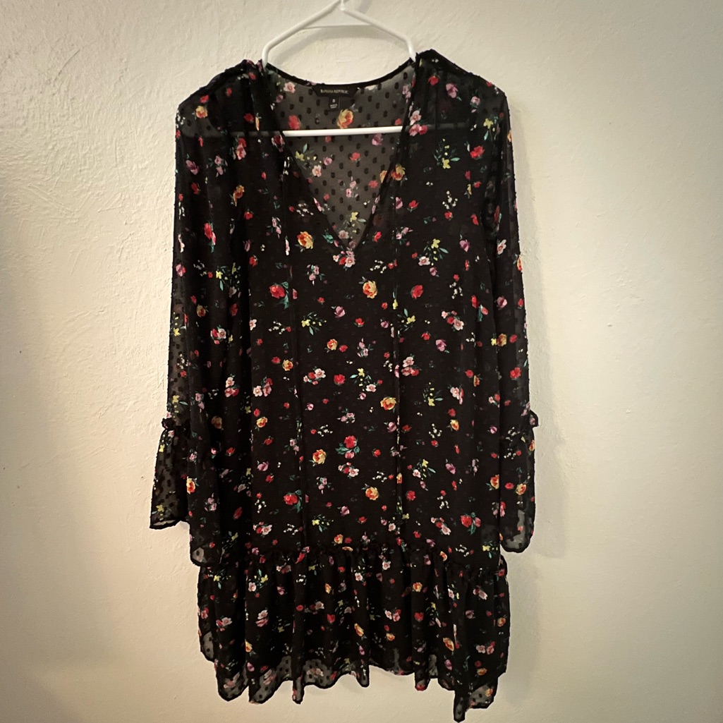 Banana Republic Black Floral Dress